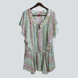 VICTORIA'S SECRET Multi Color Animal Print Coverup Size M/L